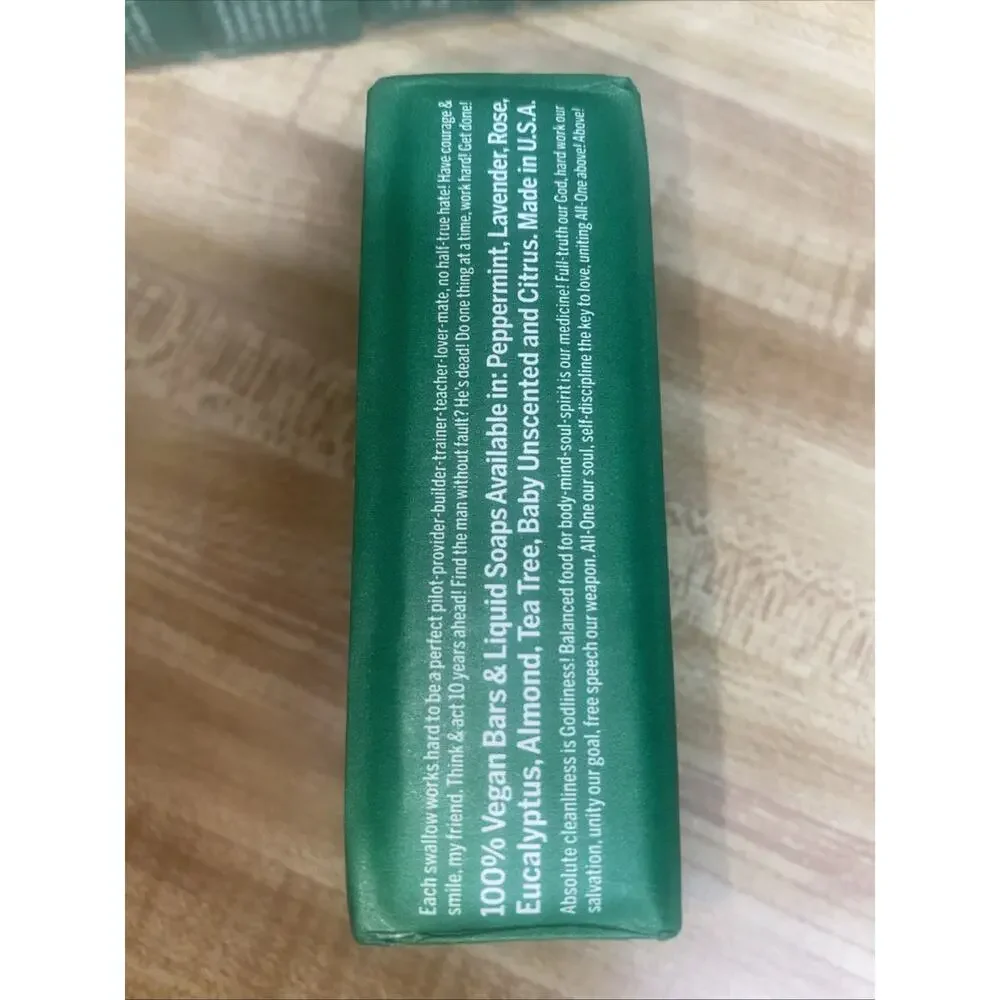 New Dr. Bronner's All-One HEMP ALMOND Pure Castile Bar Soap Organic Vegan 6 Pk